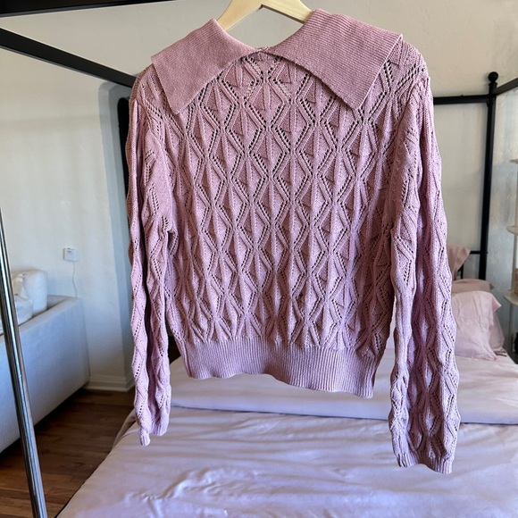 Pink Chunky Cardigan with Faux Pearl Buttons Sz XS/S - Picture 5 of 5